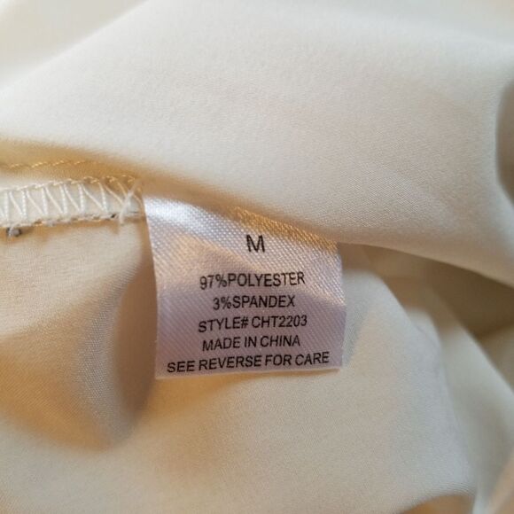 Tobi Cream Drape Twist Sheer Cross Body Blouse - Picture 3 of 8